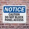 Signmission Caution Do Not Block Panel Access OSHA Notice Sign, Plastic, 10in W x 7in L, 2PK OS-2PACK-NS-P-710-L-10466 - alternate 7